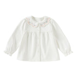 Dave&Bella Girls Toddler Cotton Casual Neckline Embroidered T-Shirts