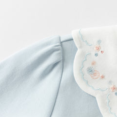Dave&Bella Girls Autumn Cotton Casual Neckline Embroidered Shirt Blouse