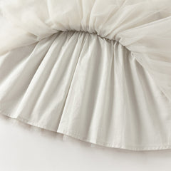 Dave&Bella Toddler Girls Autumn Light Grey Cat Print Cute Knit Sweater Mesh Party Dress