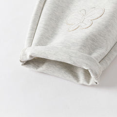 Dave&Bella Toddler Girls Winter Fashion Silver Grey Casual Loose Knit Pants