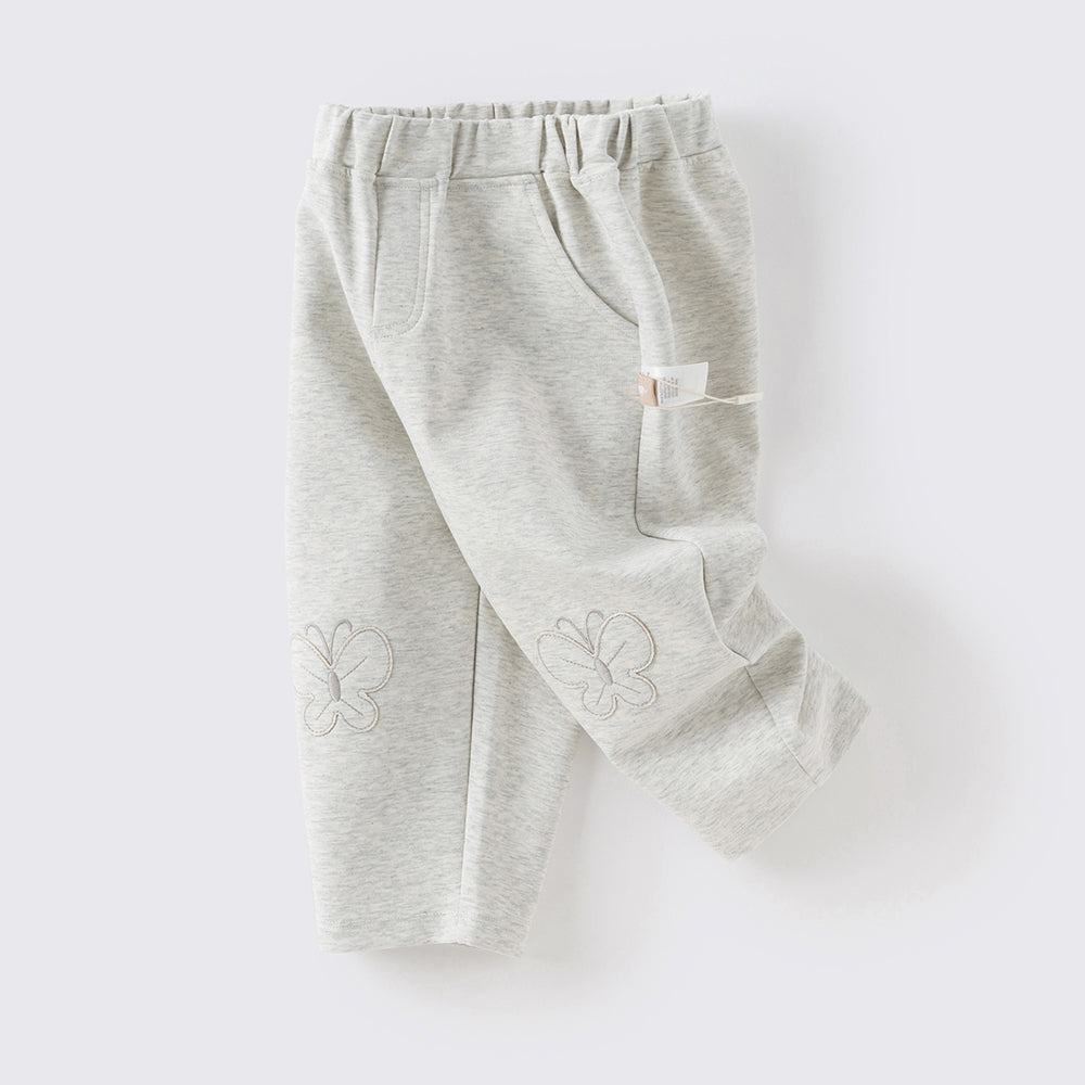 Dave&Bella Toddler Girls Fashion Silver Grey Casual Loose Knit Pants
