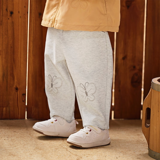 Dave&Bella Toddler Girls Winter Fashion Silver Grey Casual Loose Knit Pants