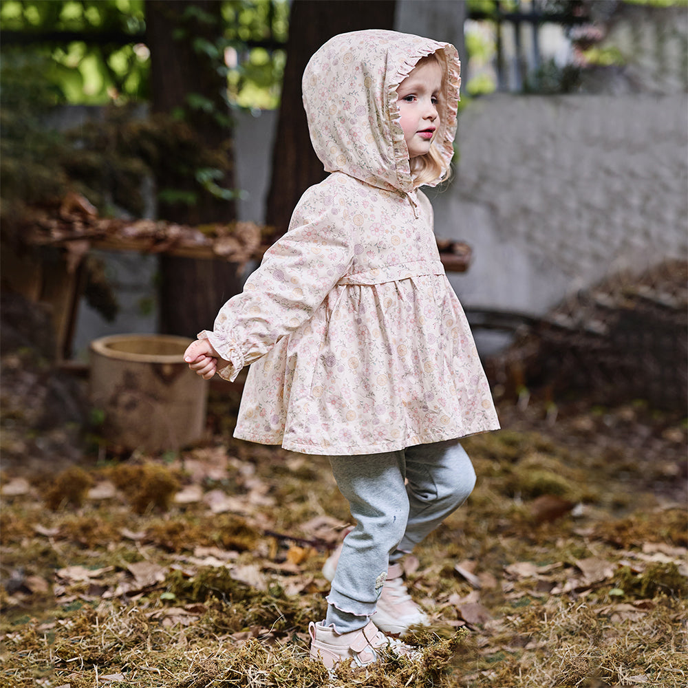 Dave&Bella Girls Toddler Floral Print Cute Hooded Jackets