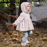 Dave&Bella Girls Toddler Floral Print Cute Hooded Jackets