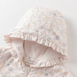 Dave&Bella Girls Toddler Floral Print Cute Hooded Jackets