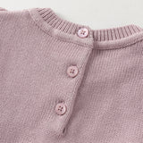 Dave&Bella Toddler Girls Noble Purple Embroidery Sweater Mesh Princess Dress
