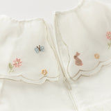 Dave&Bella Girls Autumn Sweet Beige Mesh Flower Embroidery Princess Dress (Copy)-1
