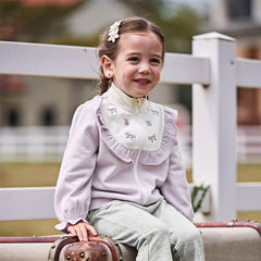 Dave&Bella Toddler Girls Autumn Purple Coat Grey Pants Suit Sets