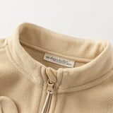Dave&Bella Toddler Girls Soft Khaki/Purple Fleece Vests