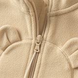 Dave&Bella Toddler Girls Soft Khaki/Purple Fleece Vests
