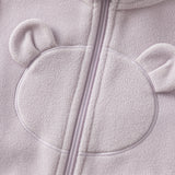 Dave&Bella Toddler Girls Soft Khaki/Purple Fleece Vests