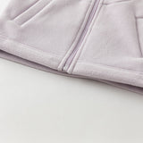 Dave&Bella Toddler Girls Soft Khaki/Purple Fleece Vests