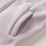 Dave&Bella Toddler Girls Soft Khaki/Purple Fleece Vests