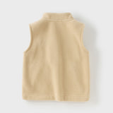 Dave&Bella Toddler Girls Soft Khaki/Purple Fleece Vests