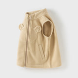 Dave&Bella Toddler Girls Soft Khaki/Purple Fleece Vests