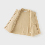 Dave&Bella Toddler Girls Soft Khaki/Purple Fleece Vests