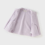 Dave&Bella Toddler Girls Soft Khaki/Purple Fleece Vests