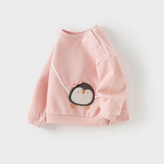 Dave&Bella Girls Autumn Sweet Cotton Loose Sweatshirt Pullover Top