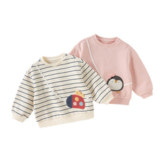 Dave&Bella Girls Autumn Sweet Cotton Loose Sweatshirt Pullover Top