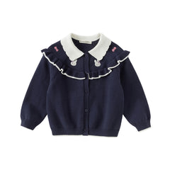 Dave&Bella Girls Autumn Cotton Sweet Casual Sweater Cardigan Coat Top