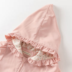 Dave&Bella Girls Autumn Adorable Pink Cartoon Rabbit Long Sleeve Hooded Coat