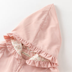 Dave&Bella Girls Autumn Adorable Pink Cartoon Rabbit Long Sleeve Hooded Coat