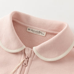 Dave&Bella Girls Autumn Sweet Pink Cotton Pink Coat Long Pant Outfit Sets