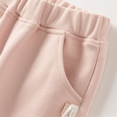 Dave&Bella Girls Autumn Sweet Pink Cotton Pink Coat Long Pant Outfit Sets