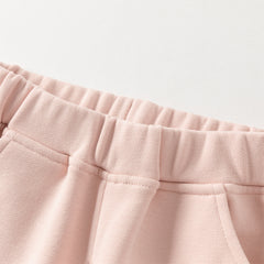 Dave&Bella Girls Autumn Sweet Pink Cotton Pink Coat Long Pant Outfit Sets