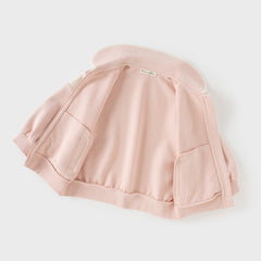 Dave&Bella Girls Autumn Sweet Pink Cotton Pink Coat Long Pant Outfit Sets