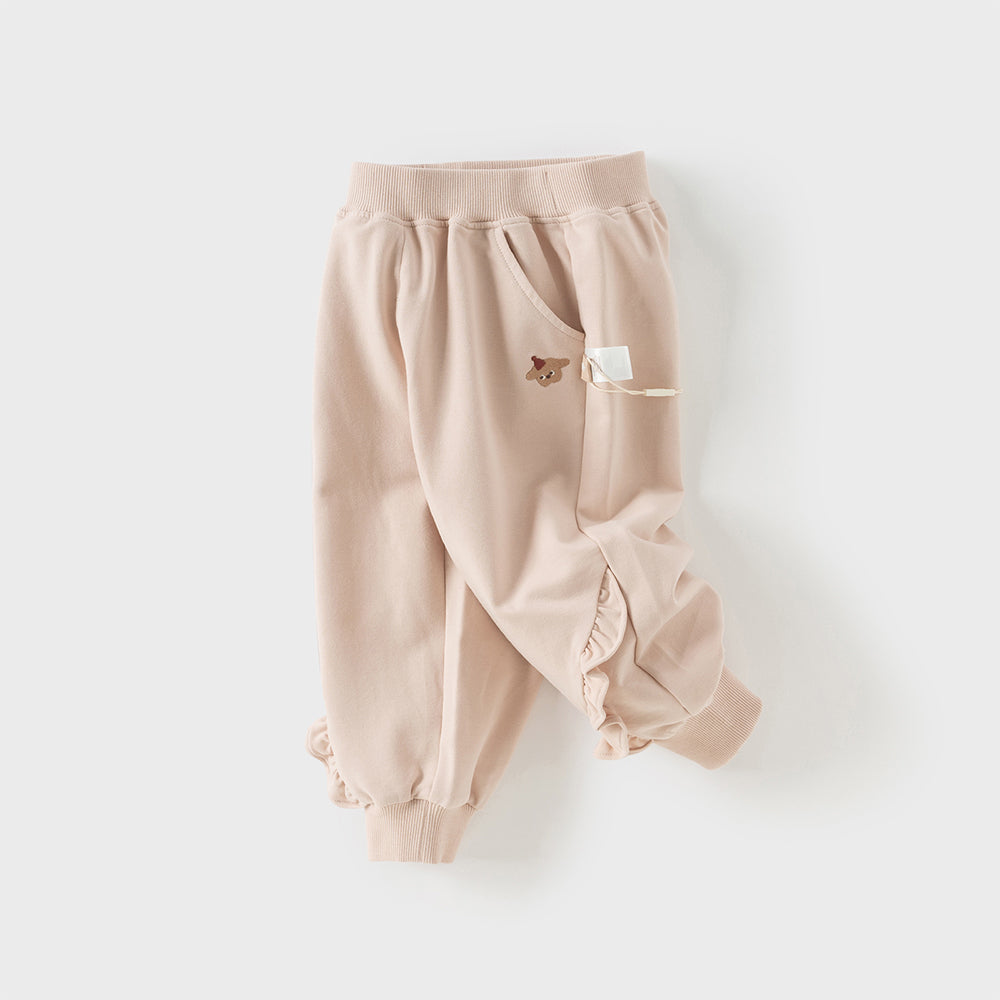 Dave&Bella Girls Toddler Cotton Outdoor Cute Drawstring Pants