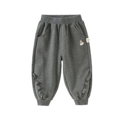 Dave&Bella Girls Autumn Cotton Outdoor Cute Drawstring Pants