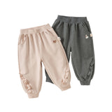 Dave&Bella Girls Toddler Cotton Outdoor Cute Drawstring Pants