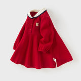 Dave&Bella Toddler Pure Cotton Festival Red Princess Dress