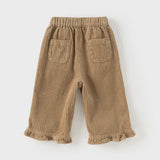 Dave&Bella Toddler Girls Cotton Lightweight Lace Cotton Straight Leg Pants