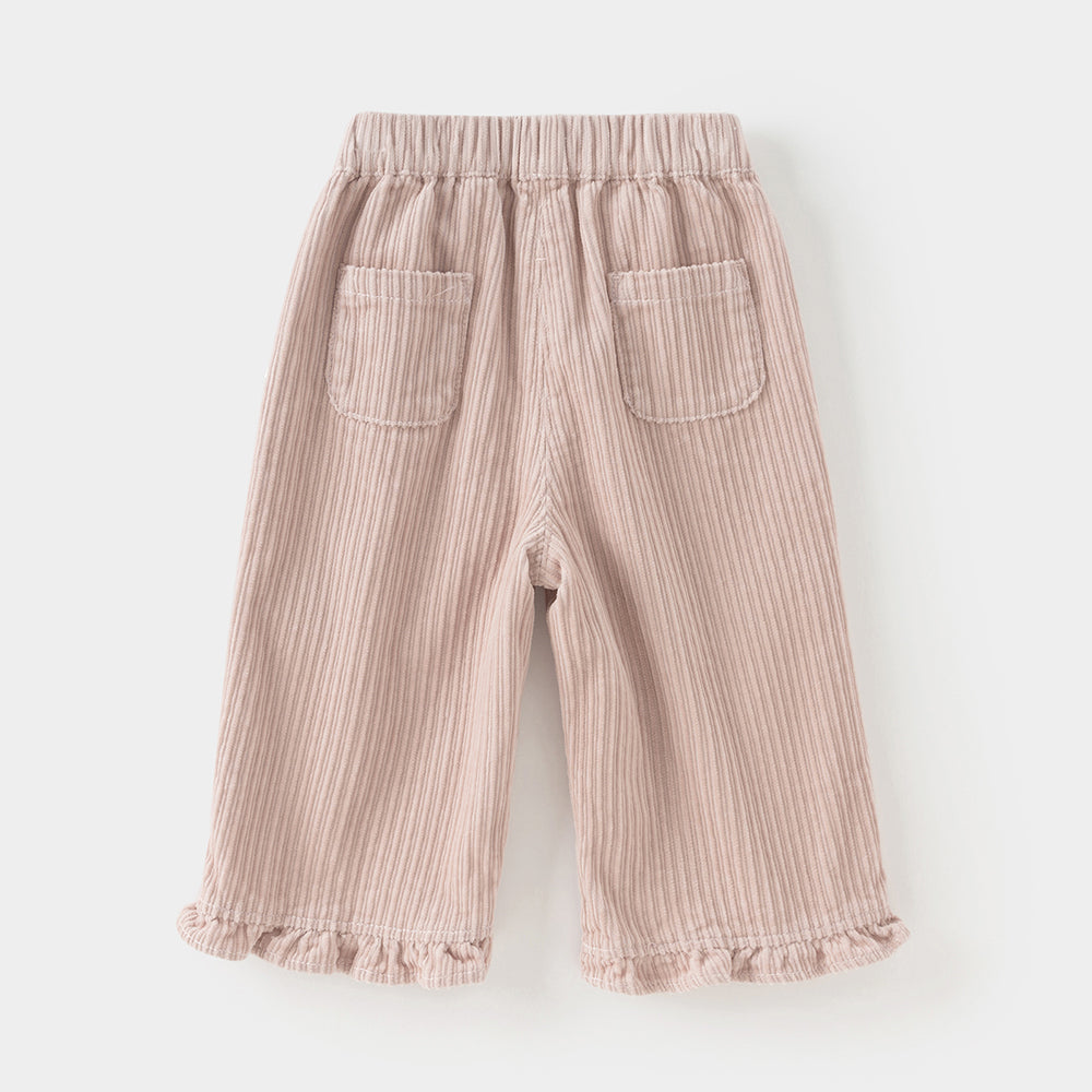 Dave&Bella Toddler Girls Cotton Lightweight Lace Cotton Straight Leg Pants