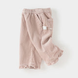 Dave&Bella Toddler Girls Cotton Lightweight Lace Cotton Straight Leg Pants