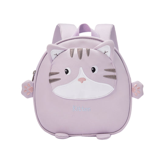 Dave&Bella Kids/Toddler Adorable Purple Little Cat Lightweight School Backpacks