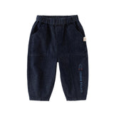 Dave&Bella Toddler Boys Casual Loose Fit Denim Blue Long Jeans