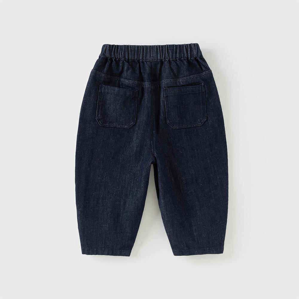 Dave&Bella Toddler Boys Casual Loose Fit Denim Blue Long Jeans