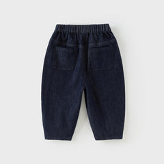 Dave&Bella Boys Autumn Casual Loose Fit Denim Blue Trousers