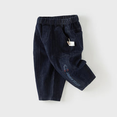 Dave&Bella Boys Autumn Casual Loose Fit Denim Blue Trousers