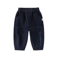 Dave&Bella Boys Autumn Casual Loose Fit Denim Blue Trousers