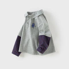 Dave&Bella Toddler Boys Autumn Grey Formal Polo Shirts Tops