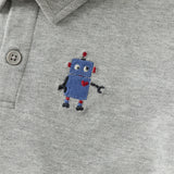 Dave&Bella Toddler Boys Grey Long Sleeve Formal Polos