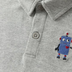 Dave&Bella Toddler Boys Autumn Grey Formal Polo Shirts Tops