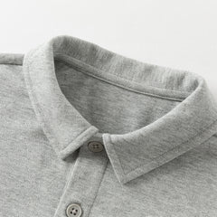 Dave&Bella Toddler Boys Autumn Grey Formal Polo Shirts Tops