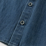 Dave&Bella Toddler Boys Denim Blue Cotton Hooded Cowboy Shirts Tops