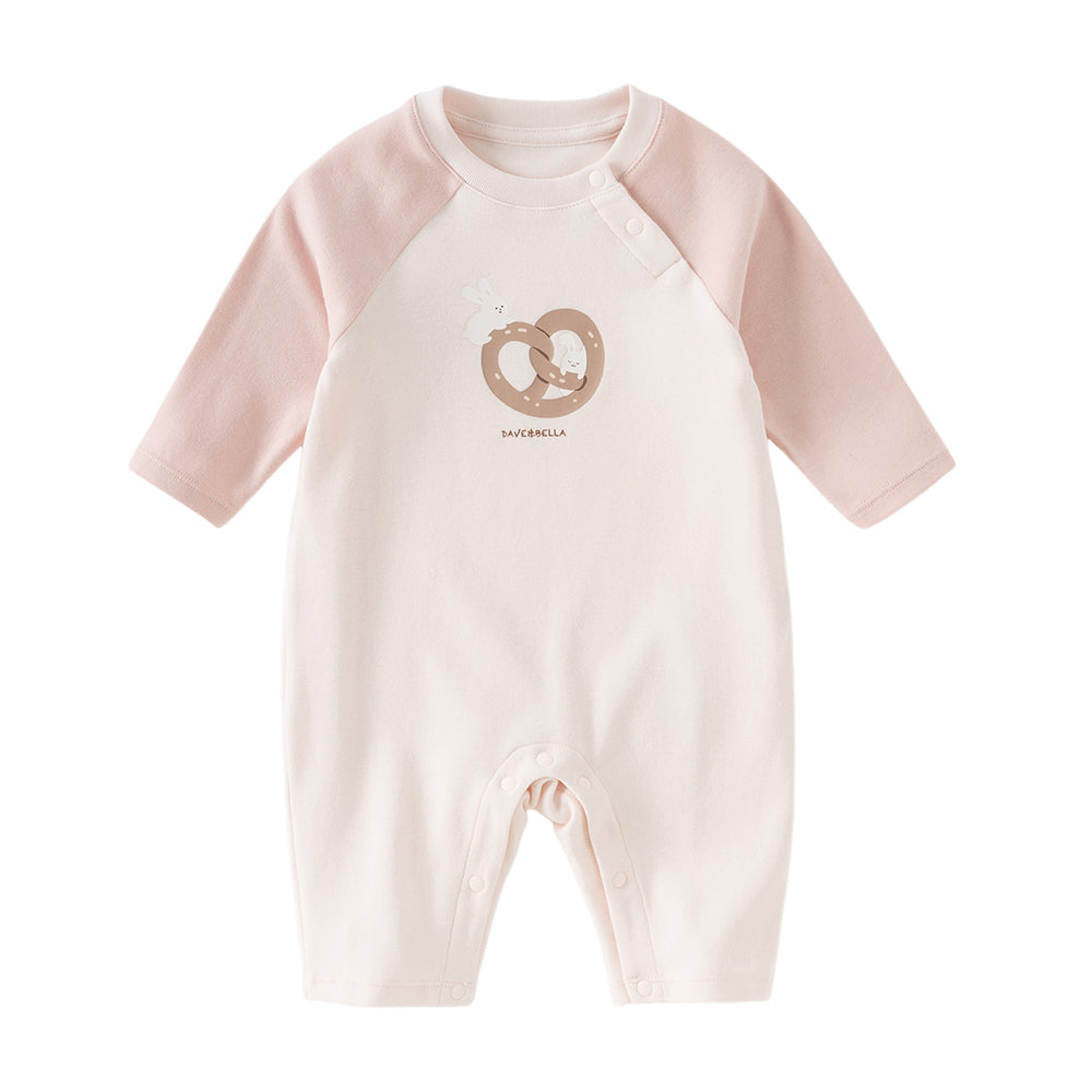 Dave&Bella Newborn Girls/Boys Cotton Pink/Blue Indoor Baby One-Pieces Romper