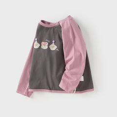 Dave&Bella Toddler Girls Autumn Everyday Cotton Grey T-shirts Tops